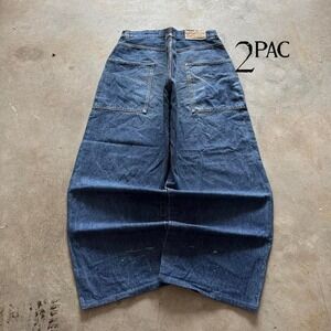 Baggy 2 Pac Big Pocket Wide Leg Jnco Styl Denim Y2k Vintage Jeans 40x30